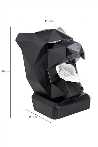 NEUSTEIN Panther Boîte à mouchoirs en forme de tête de panthère noire design pour cuisine, salle de bain, salle à manger et chambre à coucher 21 x 23 x 30 cm stable et lourde - Nail Gallerys