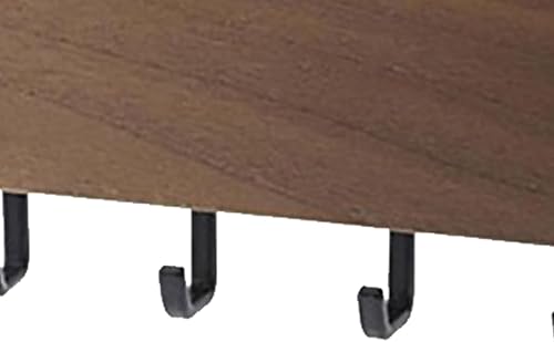 WPKD BLUEIY Porte-clés en bois, organiseur de courrier, 5 crochets, fixation murale, étagère de rangement pour clés, couleur bois de noyer, support de courrier pour décoration murale - Nail Gallerys