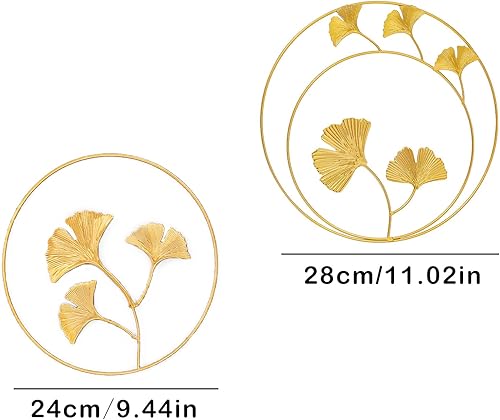 Hoshisea Décoration Feuille Ginkgo en Métal, Sculptures Murales en fer Vintage, Convient Chambre Coucher, Salon, Bureau, Décoration Moderne, aux Accessoires Photo - Nail Gallerys