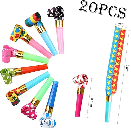 Lot de 20 sifflets pour enfants - Jouets amusants pour graduation, Nouvel An, anniversaire, Noël - Nail Gallerys