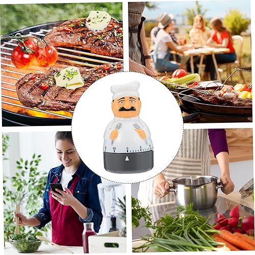 Minuteur de Cuisine,Minuteur Enfant Mécanique 60 Min Minuterie Analogique en Forme de Chef Compte à Rebours Compte à Rebours pour Les Enfants et Les Personnes âgées - Nail Gallerys