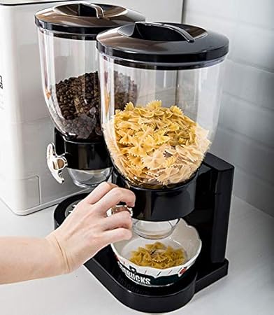 RHP - Distributeur de céréales / Distributeur de céréales / Distributeur de céréales / Double distributeur pour céréales / céréales - Noir - Nail Gallerys