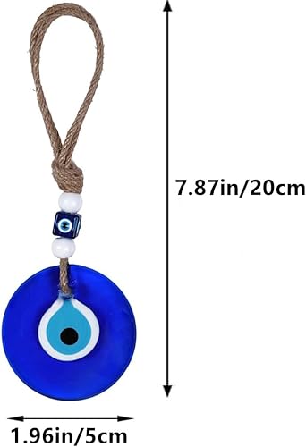 JJiaoLinin Bleu Mauvais Oeil, 2 pièces Oeil Turc, Motif Turc du Mauvais œil Bleu, Oeil Bleu Protection Maison, pour la Protection, la bénédiction, Excellent Cadeau, avec Perles de Verre(5 cm) - Nail Gallerys