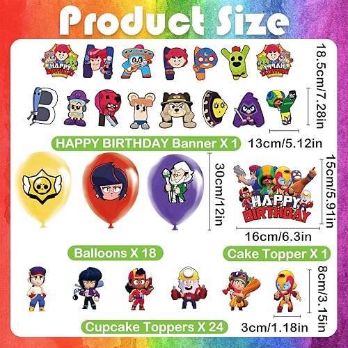 Brwl Str Lot de 44 décorations d'anniversaire, de fête, pour enfants, avec guirlande de ballons, parfait pour les fêtes d'anniversaire d'enfants, pour garçons et filles - Nail Gallerys