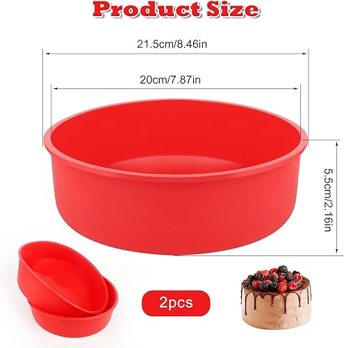 2 Pièces Moule Gateau Silicone Rond, Moule à Gâteau, Antiadhésif Moule a Gateau Rrond Silicone, Moule Silicone Patisserie Rond, Moules Rond pour Gateau Arc-en-ciel,Gateau éponge,Gateau D'anniversaire - Nail Gallerys
