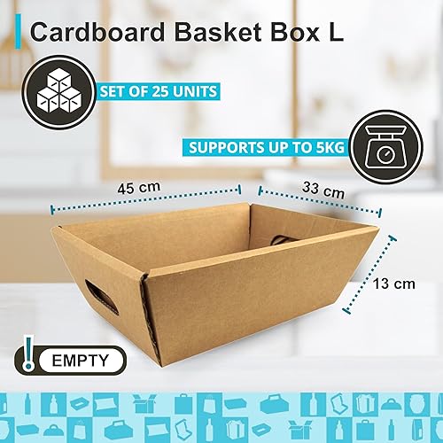 25 Coffrets en Carton Vide sans Couvercle 45x33x13cm | Coffret de Cadeaux de Noël, Pâques, Fête des Pères, Fête des Mères | Corbeilles d'Entreprise et Coffrets pour la Famille et les Amis - Nail Gallerys