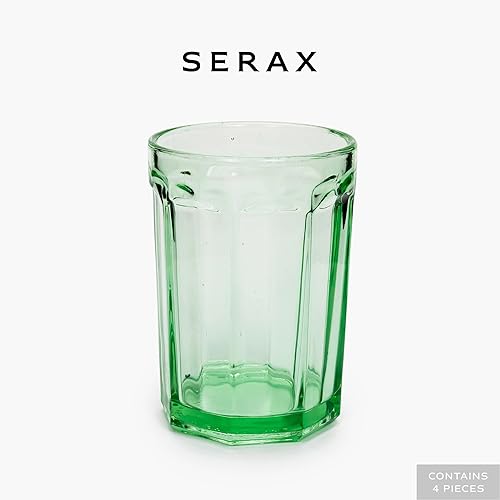 Set de 4 Verres à Boisson Serax | Verrerie Fish & Fish par Paola Navone | Verres à Eau 40 cl Vert Clair | Essentiels pour la Maison, Set de Cuisine - Nail Gallerys