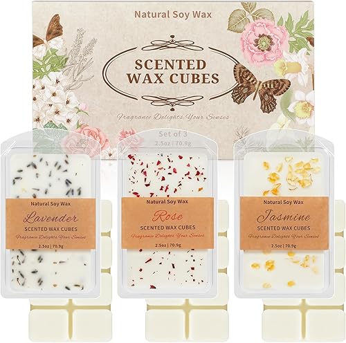 SCENTORINI Cubes de Cire Parfumée avec des Fleurs Séchées, Fondants Parfumées Arôme Floral, Parfums d'Ambiance, Cire de Soja Parfum de Dessert de Gâteau Parfum Maison, d'Ambiance - Nail Gallerys