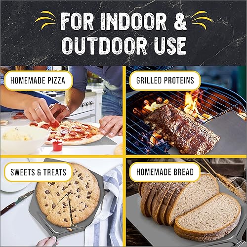 Checkered Chef Pelle à Pizza Extra Large en Acier Inoxydable avec poignée Pliable - Nail Gallerys