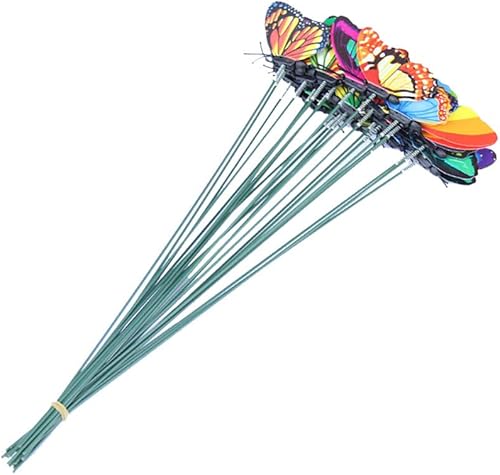 Lot de 25 papillons décoratifs de jardin, papillons colorés sur bâtons, tiges de papillons de jardin, décorations de jardin, décoration de jardin pour jardin, terrasse, pot de fleurs, balançoire (A, - Nail Gallerys