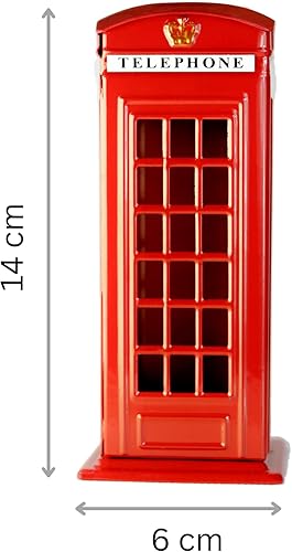 Tirelire en forme de téléphone rouge Londres - Tirelire en métal - Décoration d'intérieur - Souvenir - Kiosque (M) - Nail Gallerys