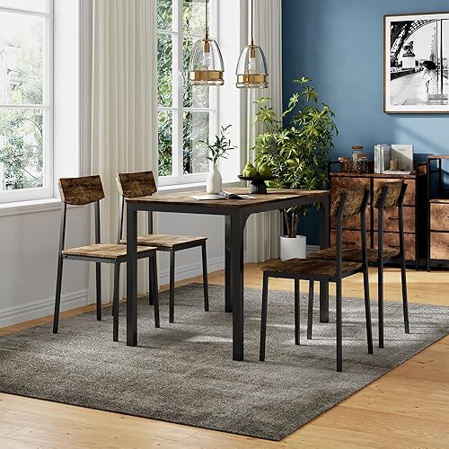 Vicco Table de Salle à Manger Fyrk, Noir/chêne Rustique, 70x70cm - Nail Gallerys