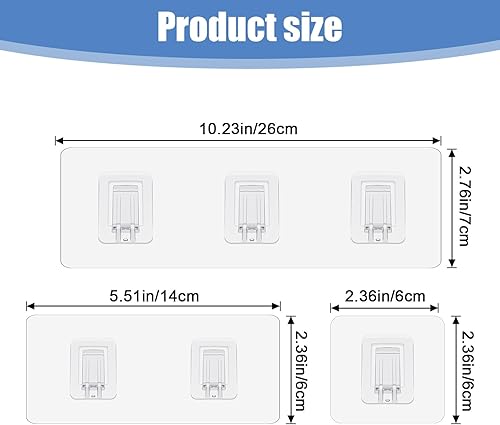 Qianyu Lot de 14 crochets adhésifs de douche - Transparent - Solide - Étanche - Sans perçage - Organisateur pour porte-savon, étagères de cuisine - Nail Gallerys