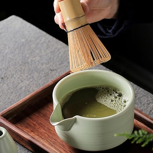 Matcha Whisk Set Kit de matcha japonais avec fouet, buisson, scoop et support réutilisable Set à thé élégant Toolset Sett - Nail Gallerys