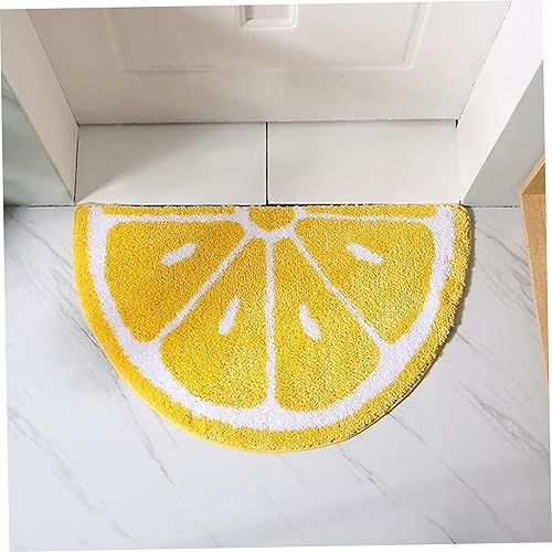 Perwteriy Mat de Bain au citronnier, Tapis de Citron à Demi-Ronde 18x26 Soft Confort - Nail Gallerys