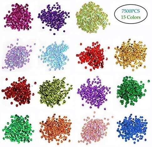 VEYLIN Lot de 8800 sequins ronds en vrac de 6 mm - 22 couleurs - Pour broderie artisanale. - Nail Gallerys