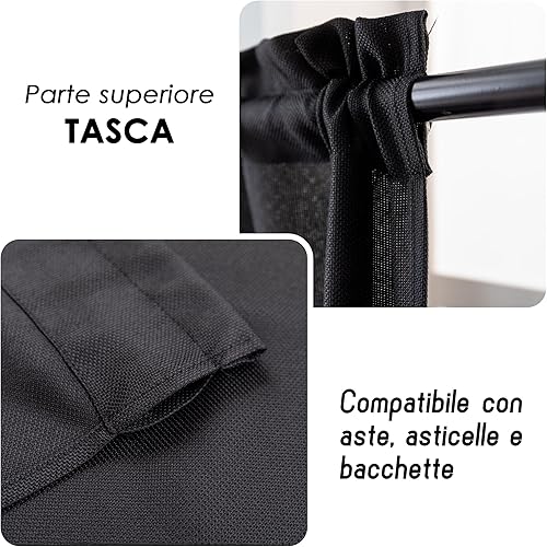 GIRASOLE Paire de rideaux semi-opaques, couleur unie, pour salon, chambre, balcon, fenêtre et intérieur, 2 panneaux avec passants (crème, 70 x 150 cm) - Nail Gallerys