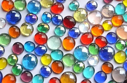 150 g de mini galets en verre de 10 à 15 mm – Multicolore – Environ 70-80 pièces Galets en verre pour mosaïque. - Nail Gallerys