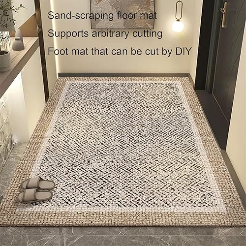 Tapis d'entrée Intérieurs, Paillasson Exterieur, Tapis Entree Antidérapant, Anti-Poussière, Facile à Nettoyer, Doux, pour Couloir, Terrasse, Cuisine, Balcon, Jardin,H,100x100cm - Nail Gallerys
