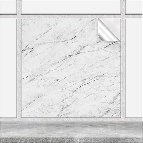 FoLIESEN - Autocollants pour carrelage 20x25 cm | Film autocollant pour carrelage de salle de bains et de cuisine | Retirable sans résidus | carrelage adhesif | Carrara, .:10 pièces - Nail Gallerys