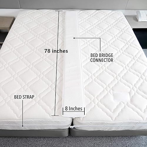 AWKAQUN Pont de Matelas (Bed Bridge) Kit, 2m Connecteur de Matelas Cale Matelas et Sangle Matelas Double Connecteur de Matelas pour Faire des Lits Jumeaux dans King - Nail Gallerys