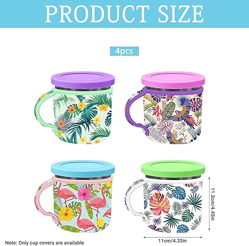 étui Néoprène Glace,4 Pièces Imprimés Tie-Dye étui Isolant pour Glace,Manchons Réutilisables en Néoprène,Housse Néoprène pour Glace,pour Ninja Creami Nc501,Nc500 Pintes de Crème Glacée - Nail Gallerys