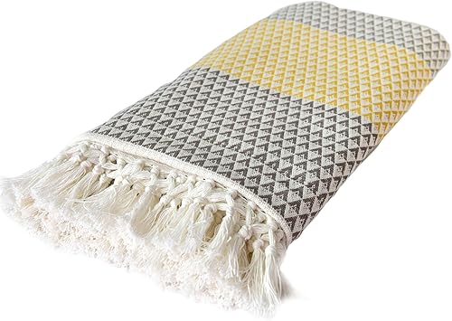 nielsen HOME Plaid Dana, 150x200 cm, Blanc Brun Jaune, Coton - Nail Gallerys