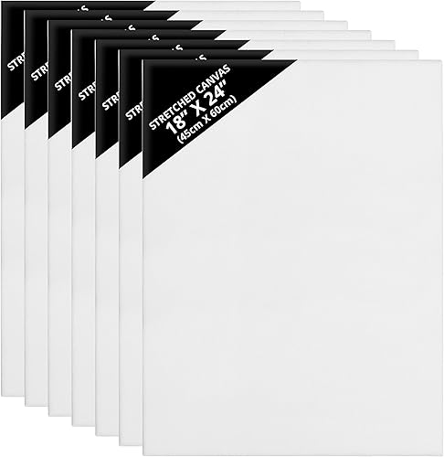 Belle Vous Lot de 7 Toile a Peindre - 45 x 60 cm - Toile Peinture Pré-Étirée sur Cadre en Bois - Adaptée pour la Peinture Acrylique, à l’Huile, Ainsi que le Dessin et l’Esquisse - Nail Gallerys