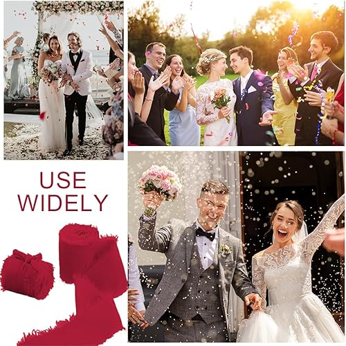 Mousseline de Soie Cadeau Ruban Rouge Mousseline de Soie Ruban Arc Ruban De Mariage Tissu Ruban 15 m x 30 mm - Nail Gallerys