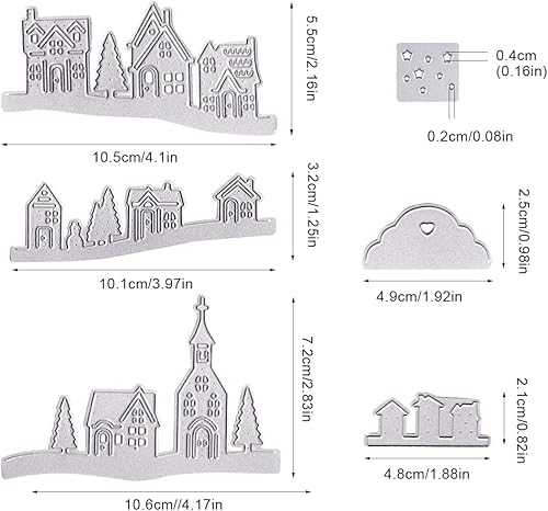 UYUYong Matrices de Découpe pour Scrapbooking Modèle Poinçonnage Métal Maison Matrices de Découpes Matrices de Coupe pour DIY Gaufrage Carte Décor Album Photo -Argent - Nail Gallerys