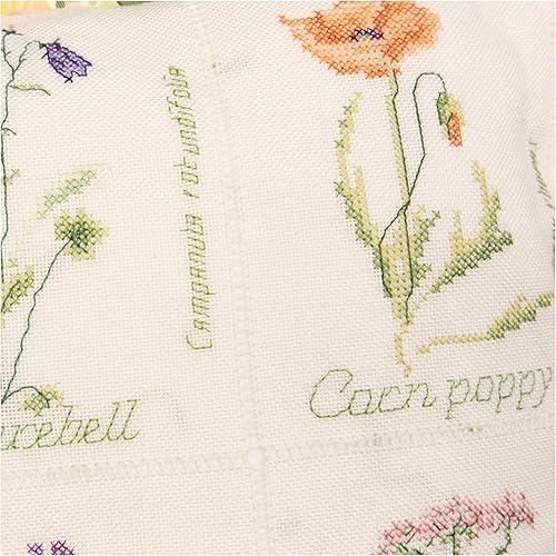 Thea Gouverneur - Kit de point de croix compté - Coussin Fleur sauvage - Aida - 16 Compter - Pour adultes - 2074A - Nail Gallerys