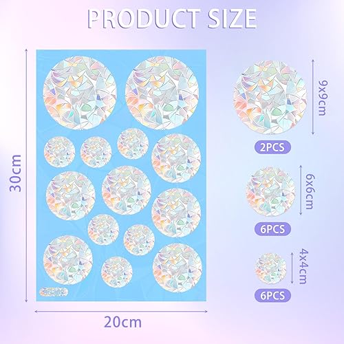 Autocollants de Fenêtre Anti-Collision, 42 Autocollants de Fenêtre pour Verre, Autocollants de Fenêtre en Verre Teinté, Film de Fenêtre Arc-en-Ciel (Coloré) - Nail Gallerys