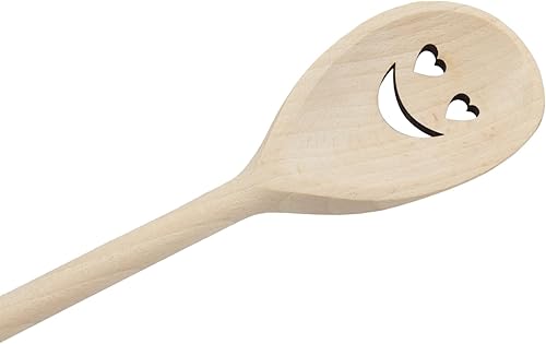 PEEWIT Lot de 2 cuillères à soupe de cuisine en bois pour la cuisine sourire - Nail Gallerys