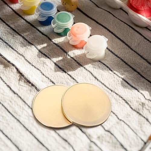 DOITOOL 10 Pièces Pièce De Défi en Laiton Vierge 10pc Pièce Commémorative en Or Pièces Personnalisées Pièces à Graver Ébauches De Pièces en Laiton Vide Petit Voyage Le Fer Souvenir - Nail Gallerys