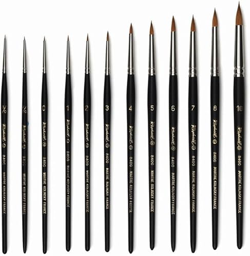 Pinceau aquarelle Kolinsky rond extra court n°3/0 - Nail Gallerys