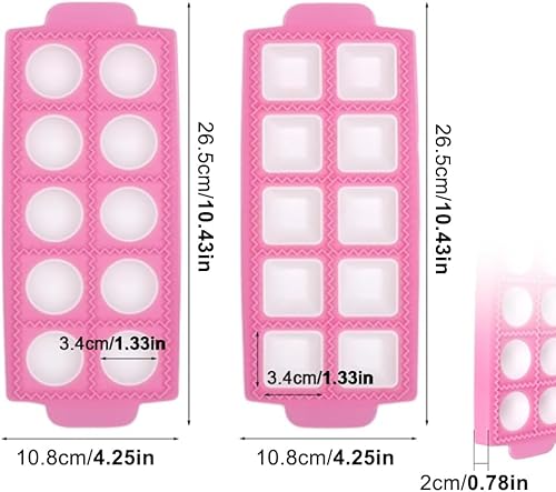 MAYOKIAAR Lot de 2 moules à raviolis avec 10 grilles pour raviolis, tartes et boulettes (rose) - Nail Gallerys