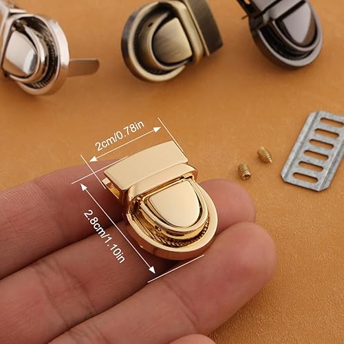 QEDBOJE 4 Pièces Serrures à Portefeuille, Fermoir Sac à Main, Fermoir Sac Attache Cartable, Métal Sacs Fermoirs Verrouillage - Nail Gallerys