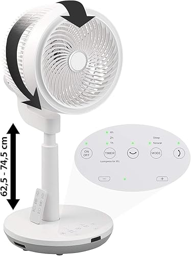 Ventilateur répartiteur 3D à hauteur réglable Ø 22 cm / 60 W [Sichler Haushaltsgeräte] - Nail Gallerys