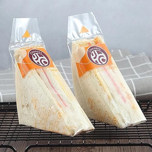Lot de 100 Sacs à Sandwich Triangulaires en Plastique Transparent - Faciles à Déchirer, Résistants pour Pique-nique/École/Boulangerie (transparents) - Nail Gallerys