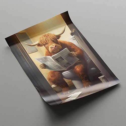 Dekomundo Lot de posters amusants animaux lisant le journal sur les toilettes, 30 x 40 cm - Nail Gallerys