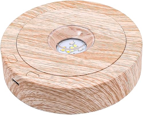 Tiardey Base de lumière LED rotative Ronde 8 Modes d'éclairage Support d'affichage de Bureau Support de Base pour Cristaux Verre Art - Nail Gallerys