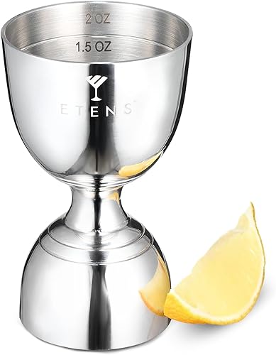 Etens Doseur à cloche pour barman | Doseur à cocktail de bar 56,7 g 28,3 g avec mesures à l'intérieur pour boire de l'alcool | Doseur à double chasse - Nail Gallerys