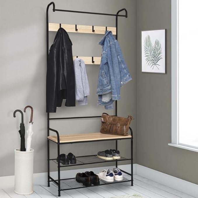 IDMarket - Vestiaire d'entrée PIERO 79 cm design industriel - Nail Gallerys