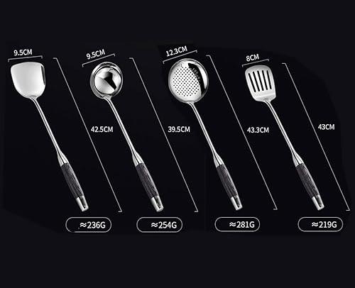 Abcsea 1 Pièce Spatules Cuisine Inox, Ustensiles de Cuisine Inox, Cuillère Trouée Cuisine, avec Poignée Noire - Nail Gallerys