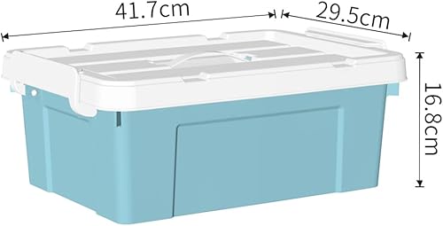 Cetomo 20L*6 Boîte de Rangement, Bac de rangement avec Poignée, Plastique Organisateur avec Couvercle, Empilable, Transportable, pour Vêtements, Bureau, Chambre, Dortoirs, Bleu, 20L - Lot de 6 - Nail Gallerys