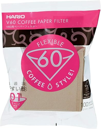 Hario Lot de 3 filtres à café en papier V60 Taille 01 (Marron) - Nail Gallerys