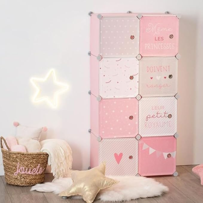 Paris Prix Atmosphera for Kids - Armoire Penderie Enfants Univers 124cm Rose - Nail Gallerys