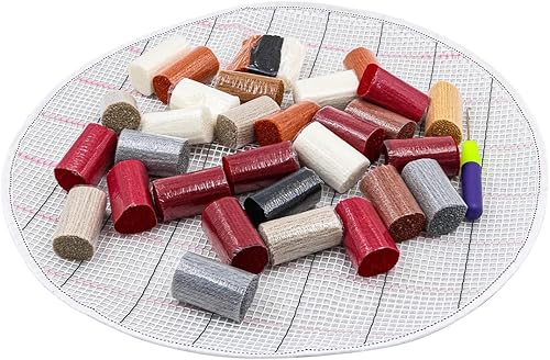 Ieron Ensemble de Tapis à Crochet à loquet, Tapis noué, Tapis brodé au Point de Croix, kit d'outils de Fabrication de Tapis à Crochet Fait à la Main (Chien) - Nail Gallerys