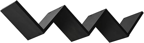 HOMCOM Etagères Murale Flottante - Design Contemporain en V - kit Fixation Inclus - Panneaux Particules Noir - Nail Gallerys