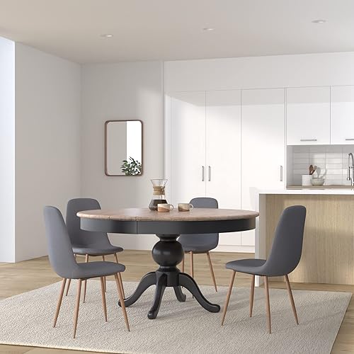 INTENSE DECO Table Ronde Extensible en Bois Massif SIDONIE Bois Naturel - Nail Gallerys